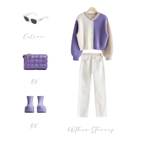 & Other Stories Sweaters - 💜 💜 &Other Stories Colorblock Wool Blend Cardigan